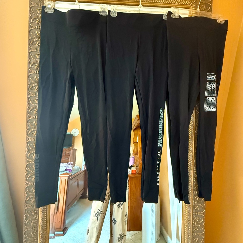 Black Leggings Sets 3 different pair never worn size M